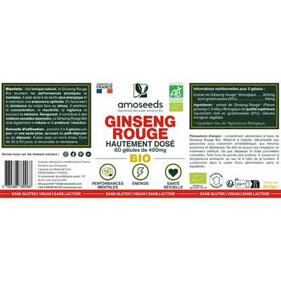 Ginseng Rouge Bio - amoseeds specialiste des super aliments bio