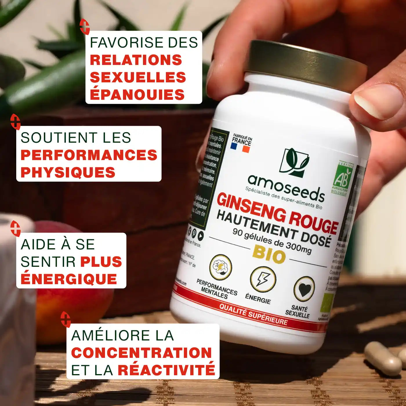 Bienfaits Ginseng Rouge Bio - amoseeds specialiste des super aliments bio