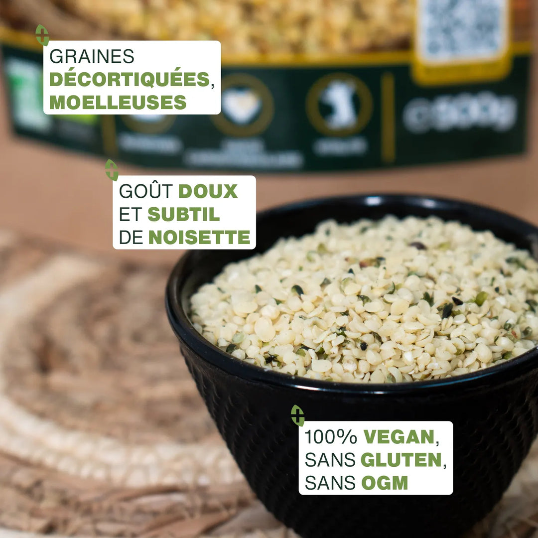 Graines De Chanvre Décortiquées BIO Biojoy 1kg - Crues, Sans Additifs