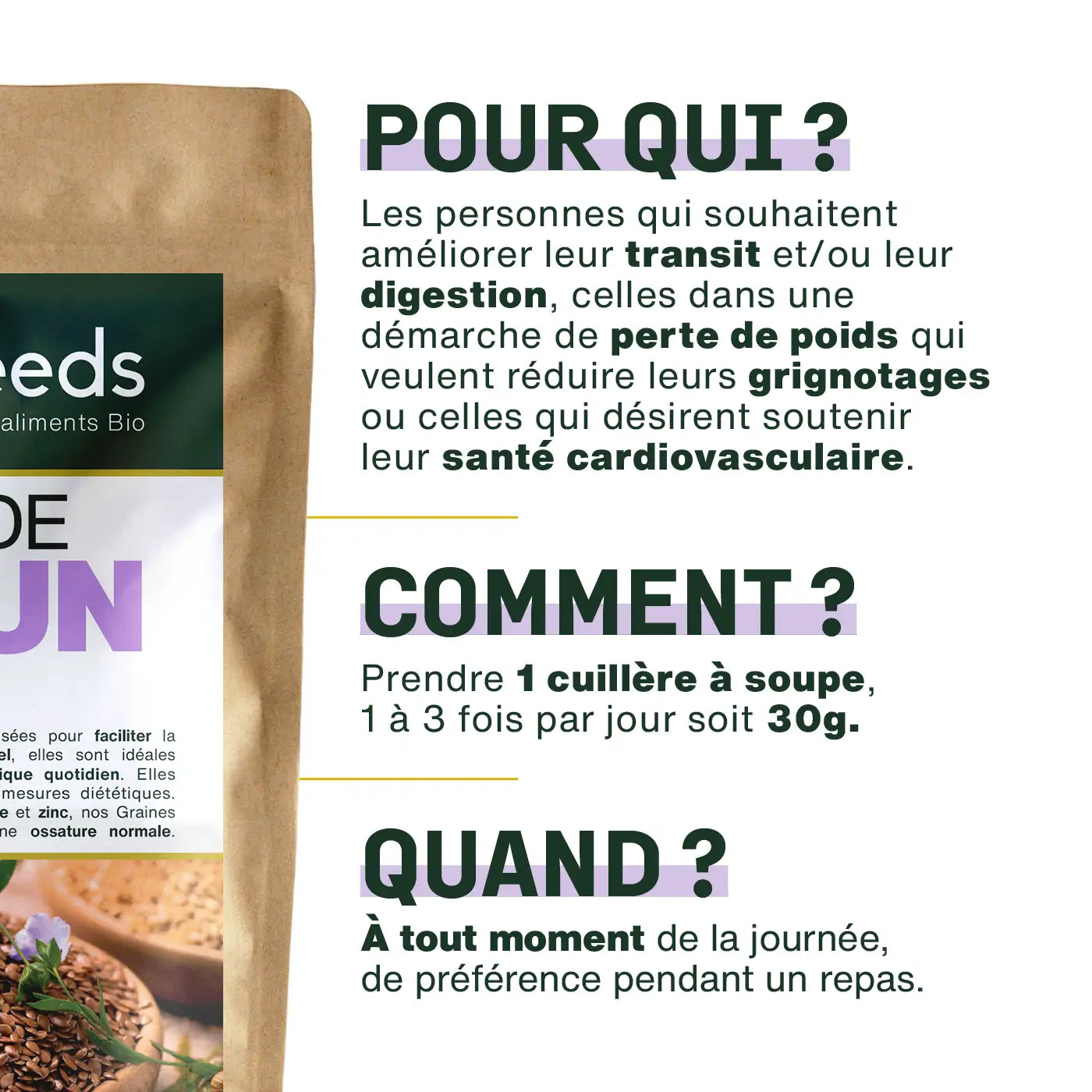 Utilisation Graines de Lin Brun Bio - amoseeds specialiste des super aliments bio