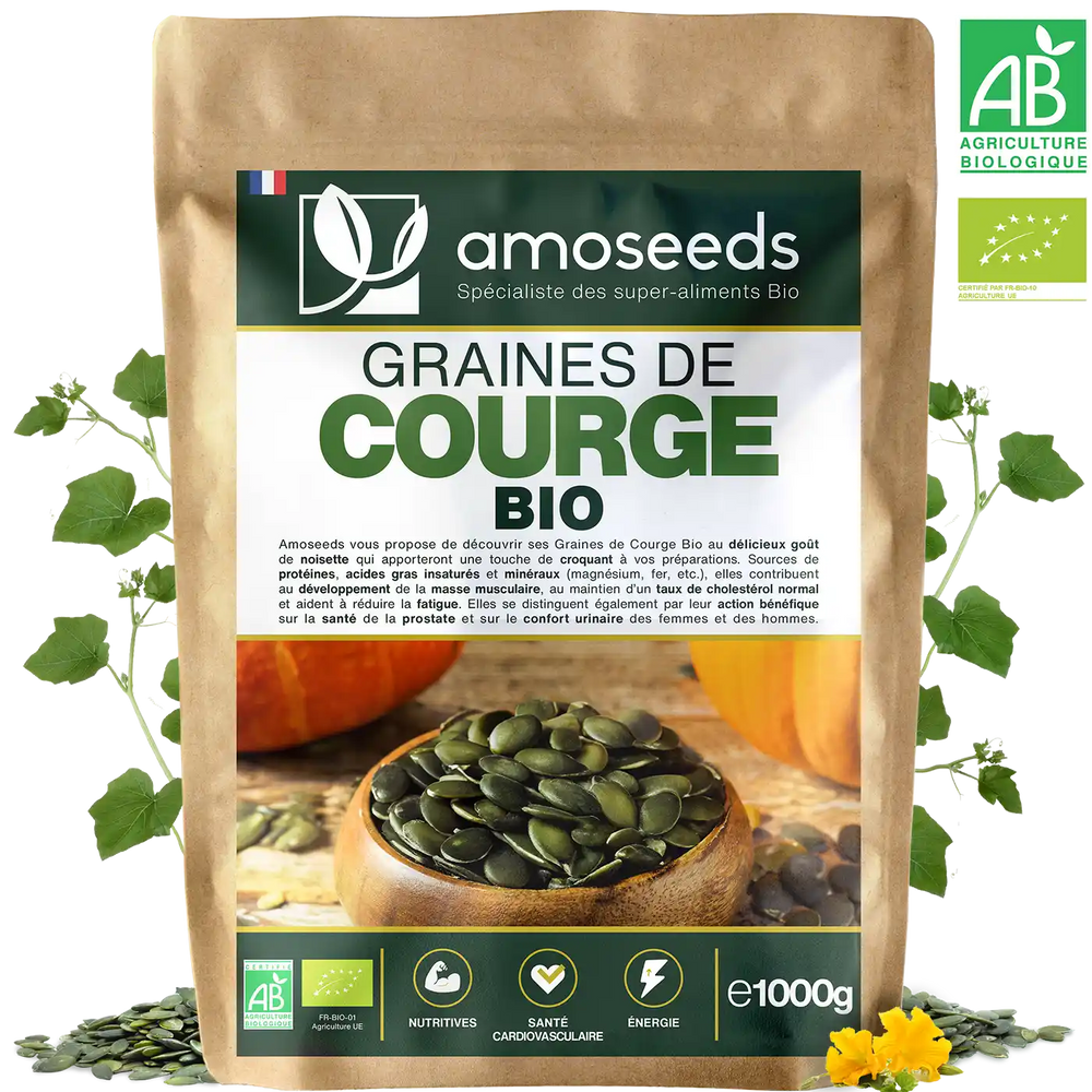 Graines de courge Bio amoseeds specialiste des super aliments Bio