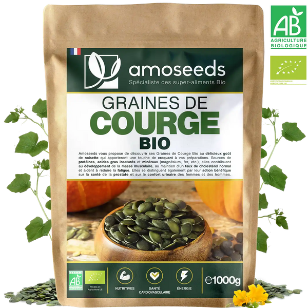 Graines de courge Bio amoseeds specialiste des super aliments Bio