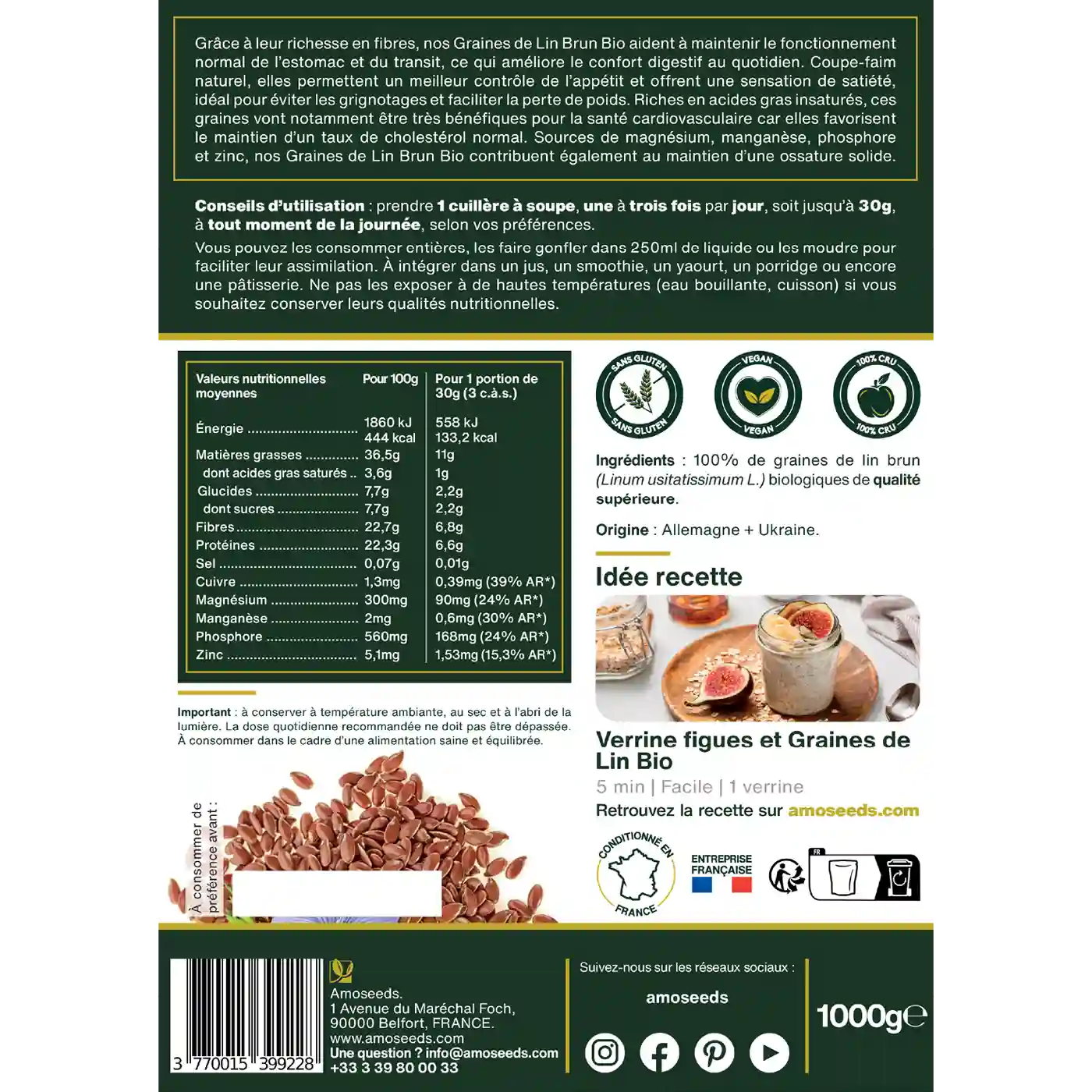 graines de lin brun bio Amoseeds