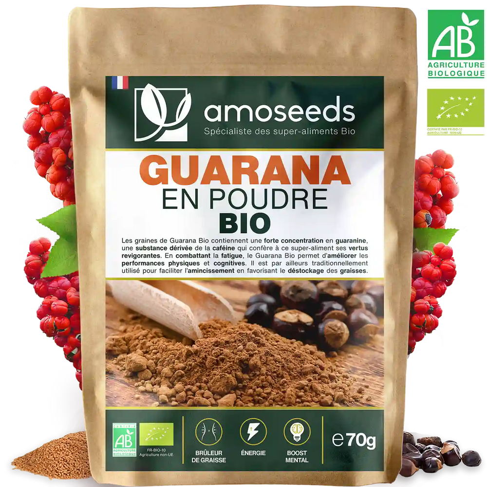 Guarana Poudre Bio - amoseeds specialiste des super aliments bio