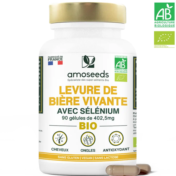 Levure de Bière Vivante Bio | 90 gélules