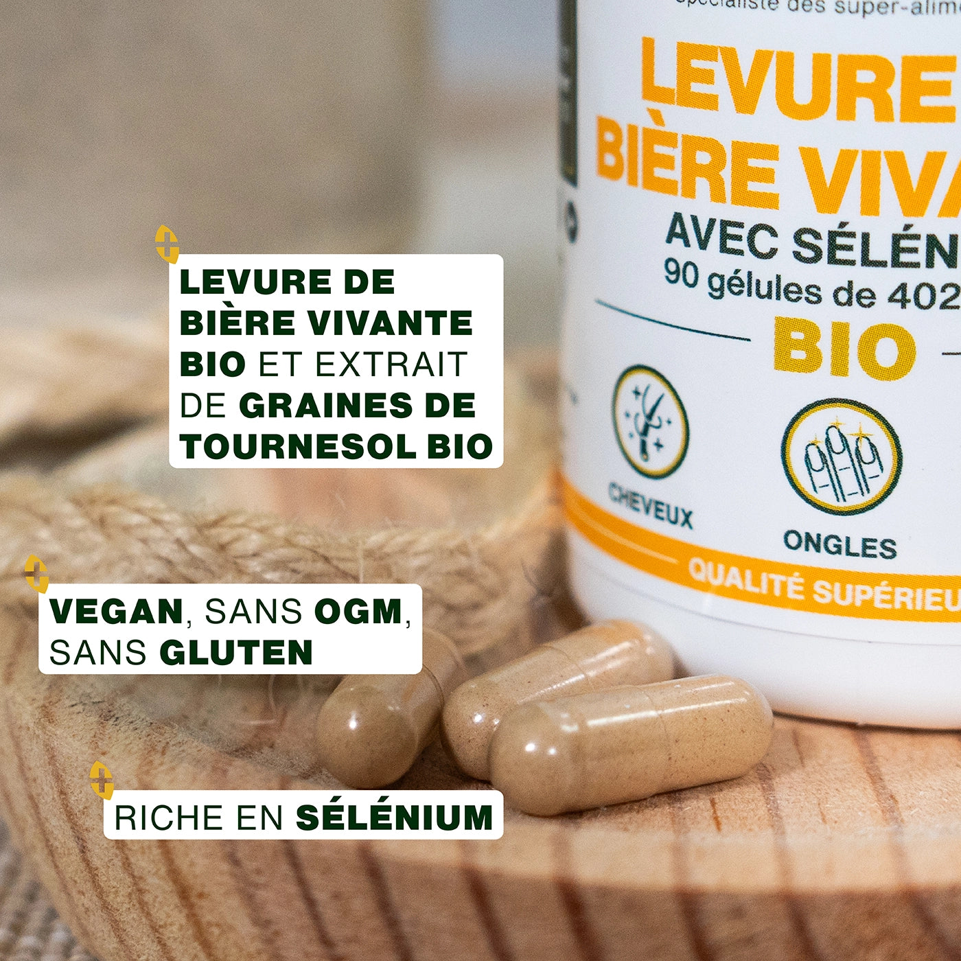 Levure de Bière Vivante Bio | 90 gélules