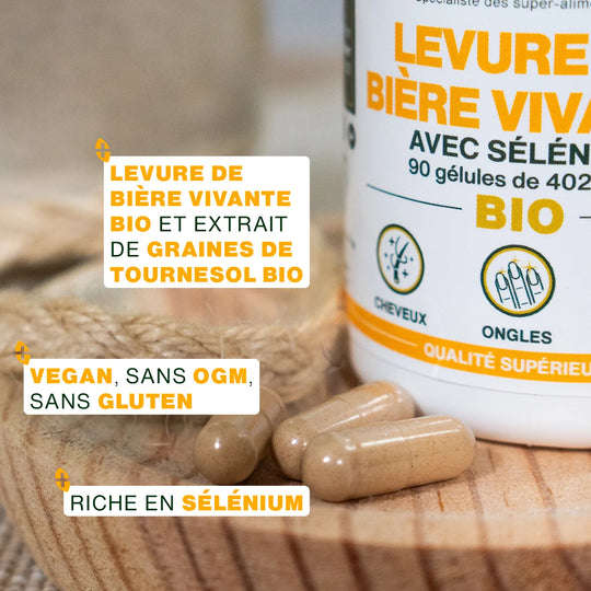 Levure De Bière Vivante ORFITO Bio 1000mg - Lot 2x120 Gélules, Neuf