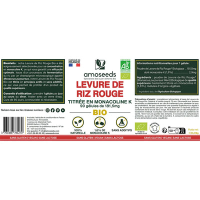 Levure de Riz Rouge Bio | 90 gélules