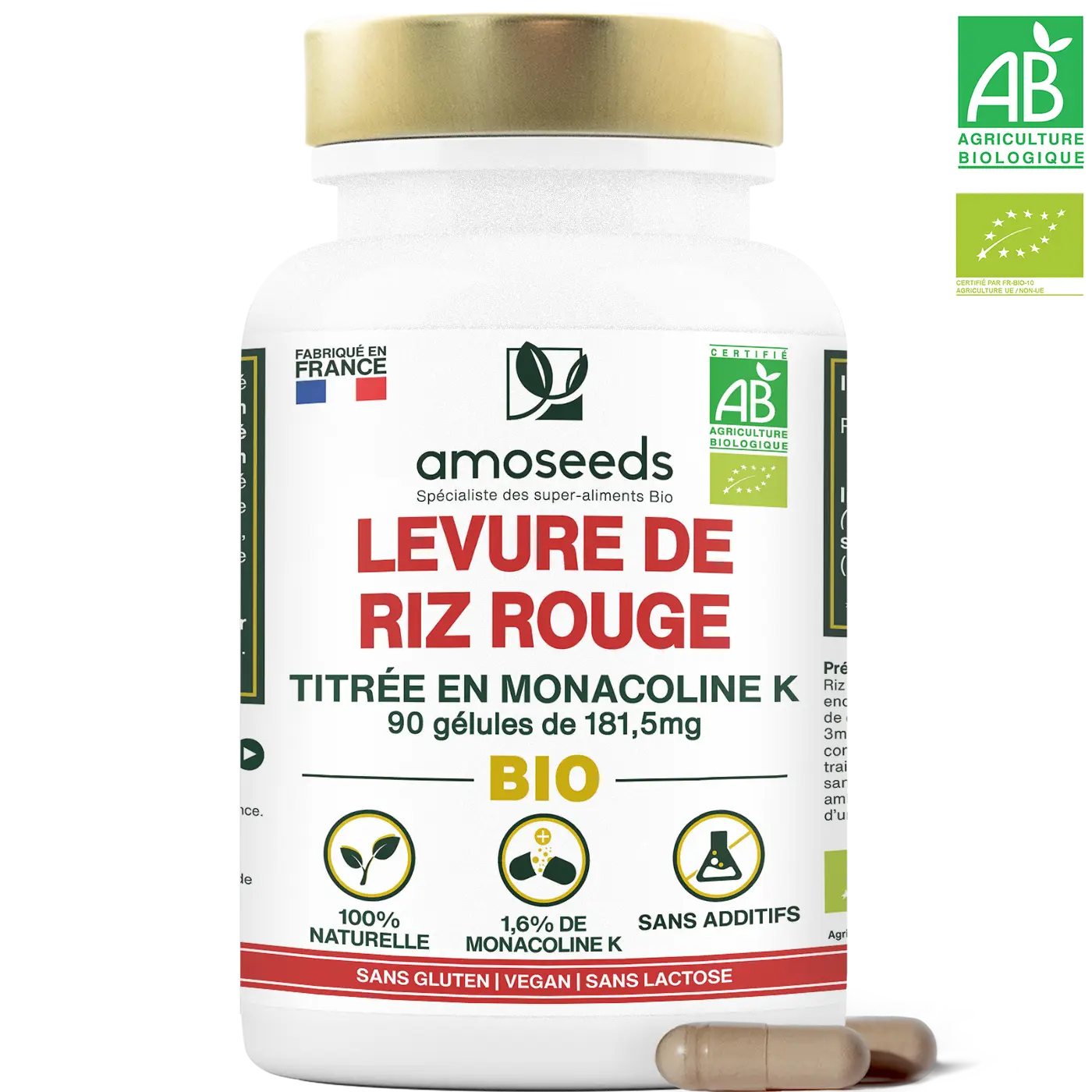 Levure de Riz Rouge Bio | 90 gélules