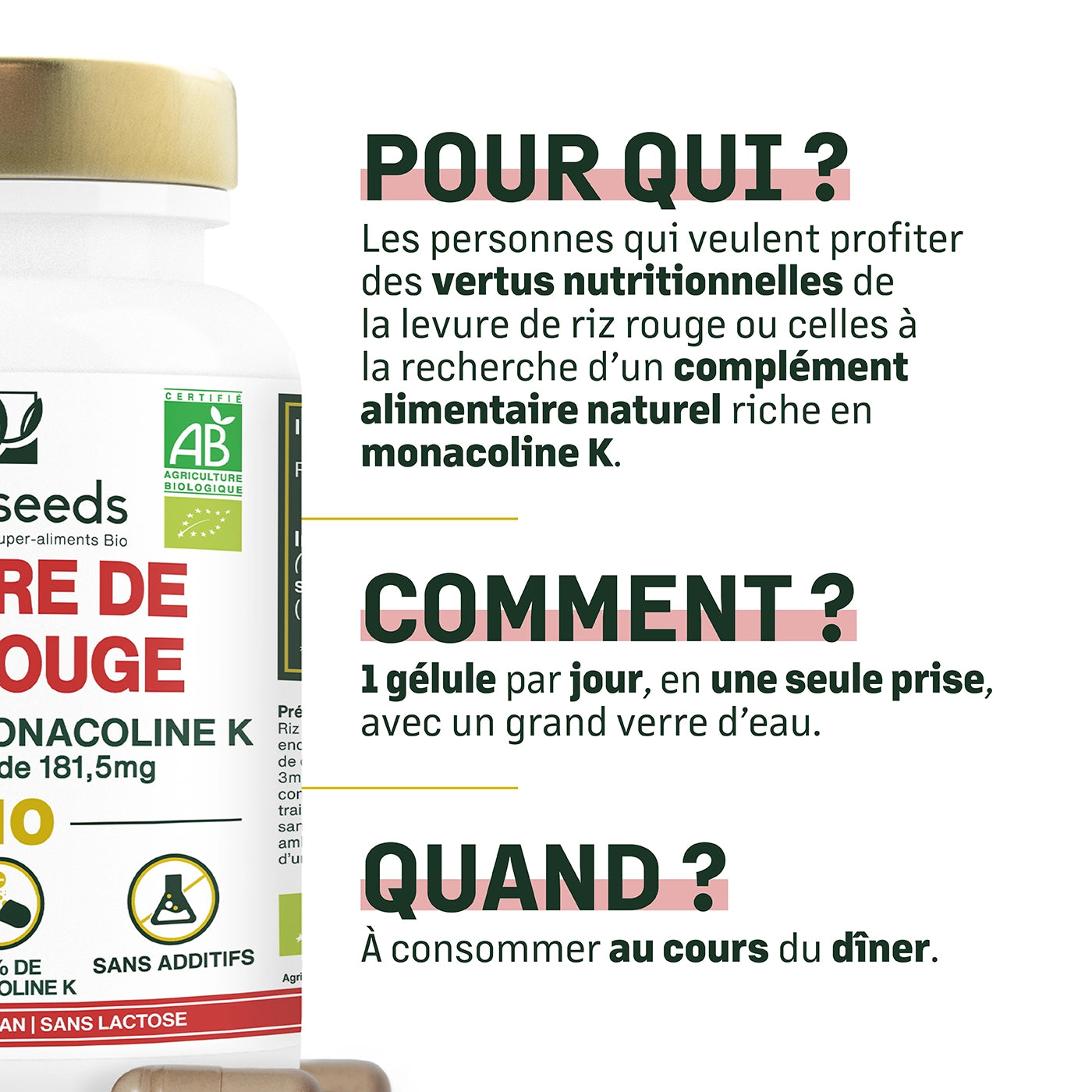 Levure de Riz Rouge Bio | 90 gélules