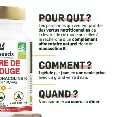 Levure de Riz Rouge Bio | 90 gélules