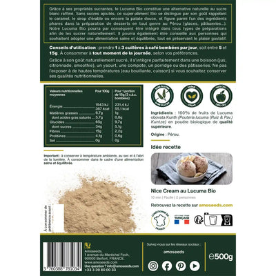 Lucuma en Poudre bio amoseeds specialiste des super aliments Bio
