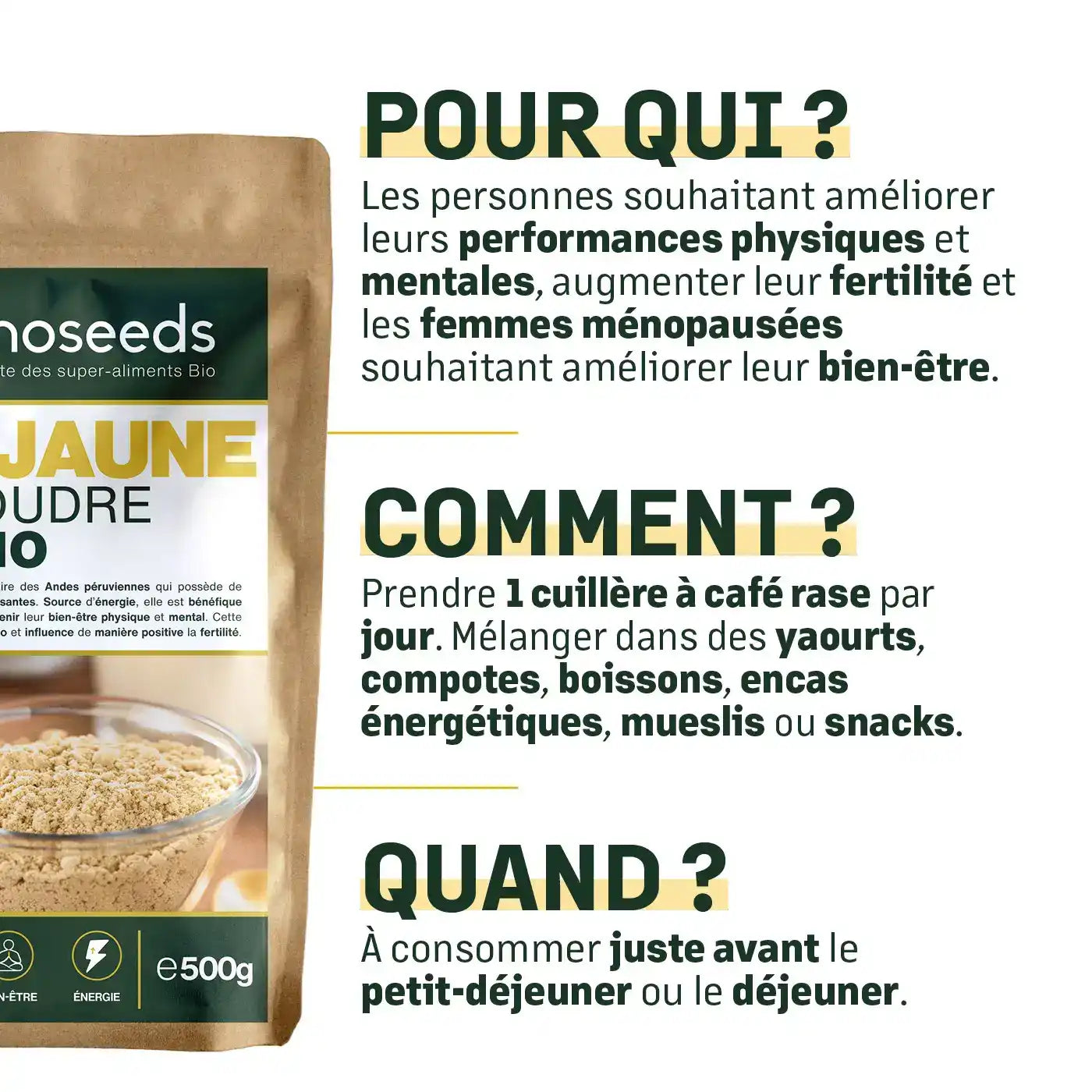 Maca Jaune Bio - amoseeds specialiste des super aliments bio