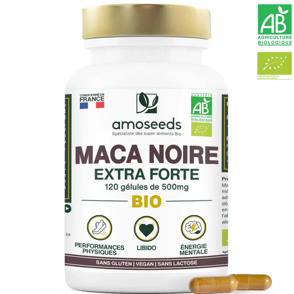 Maca Noire Bio gelules amoseeds specialiste des super aliments bio