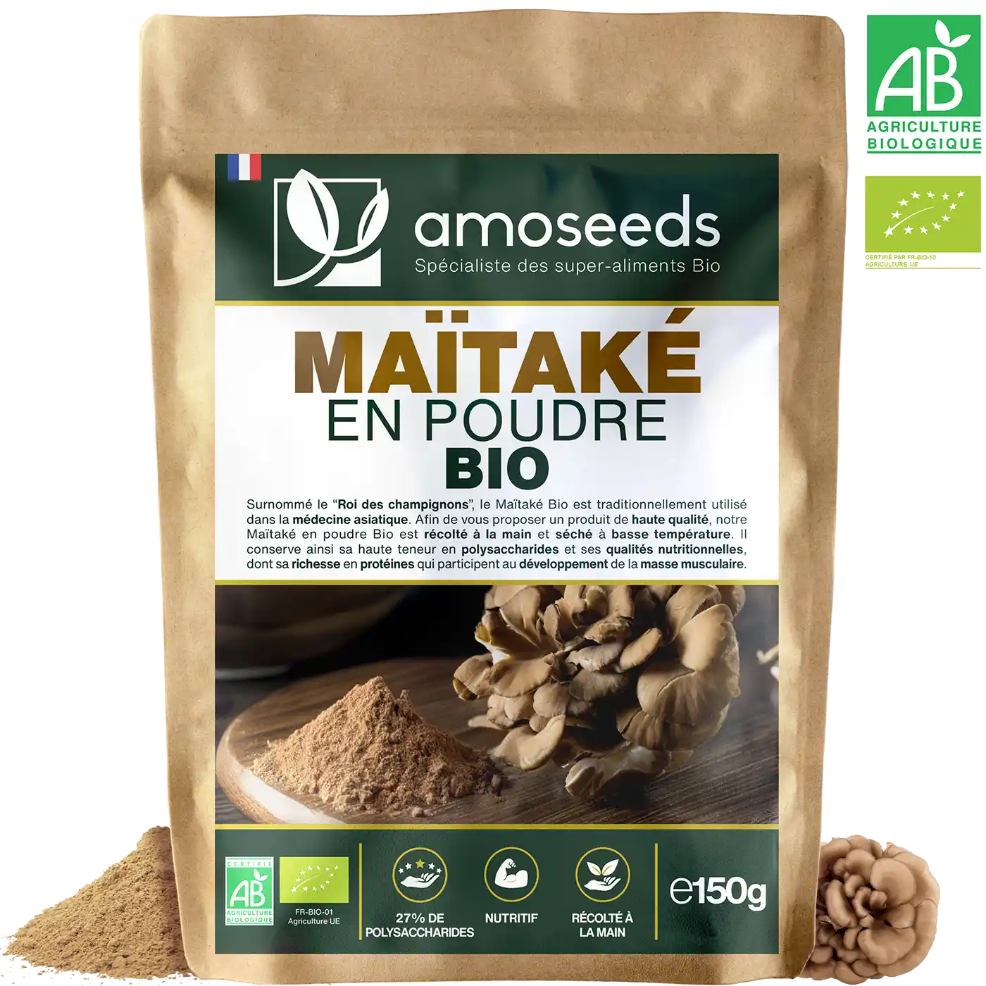  Maitake poudre bio 150G amoseeds specialiste super aliments bio.webp