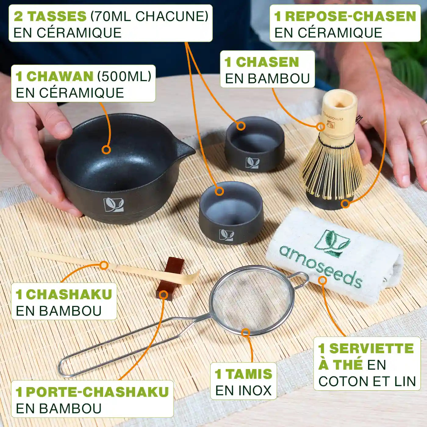 Matcha Kit Accessoires - amoseeds specialiste des super aliments bio