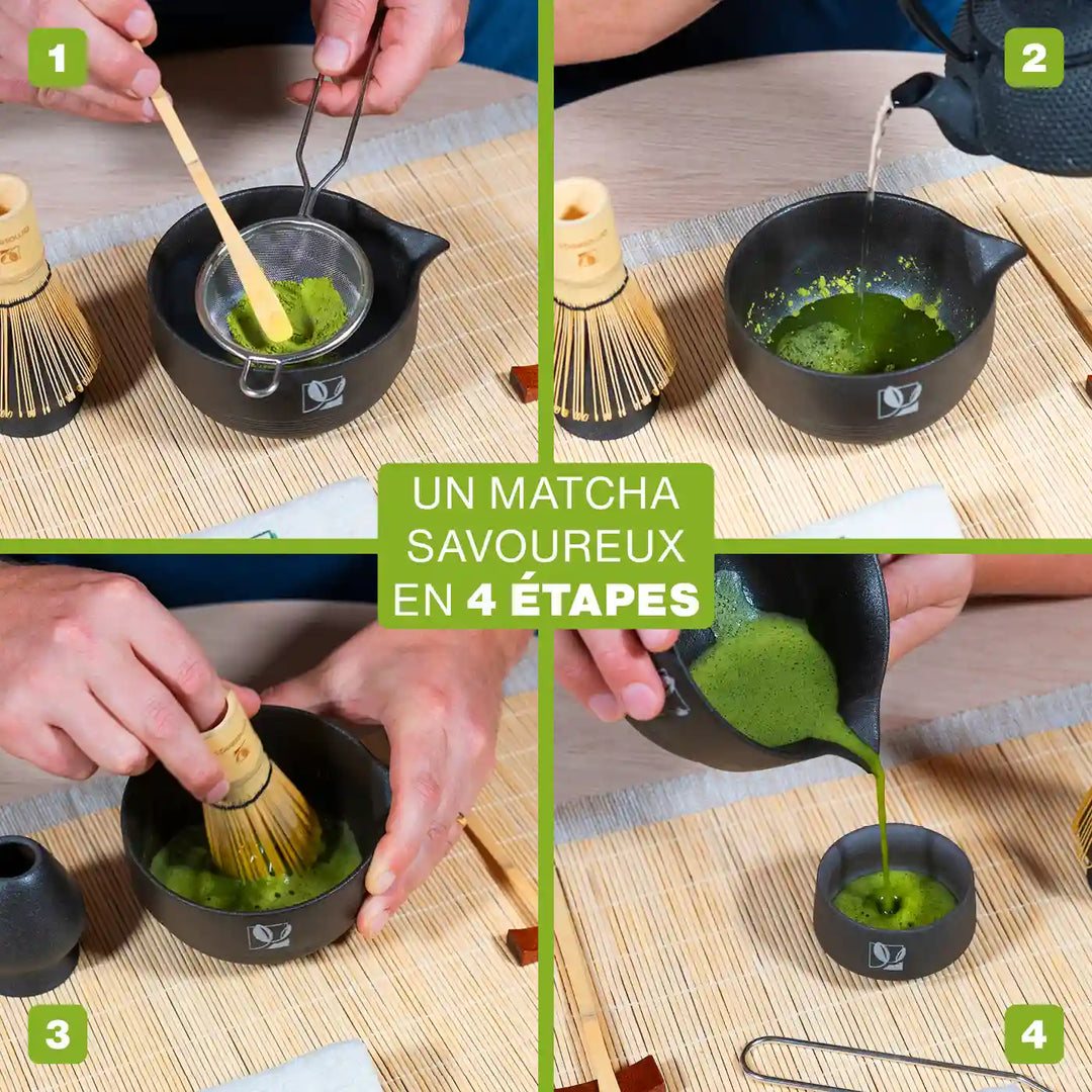 Set D'Accessoires Pour Matcha - Cuillère à Matcha, Tamis Et Cuillère En Bois, Ustensiles Traditionnels Pour Préparer Le Thé Matcha