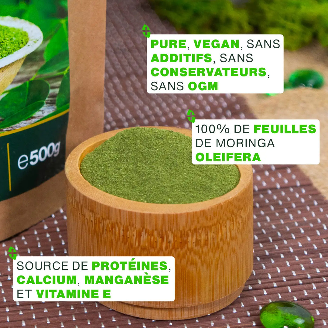 Poudre De Feuilles De Moringa Oleifera 1kg - Bio Certifié - Origine Madagascar - Produit Neuf En Poudre