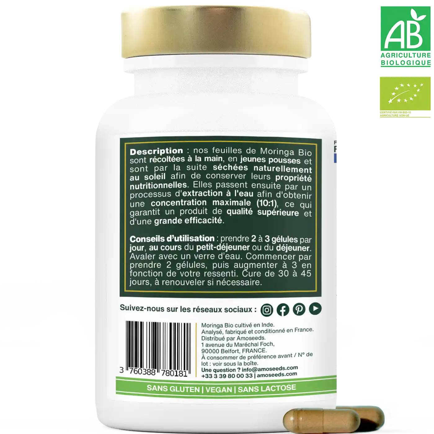 Moringa Bio gelules amoseeds specialiste des superaliments bio