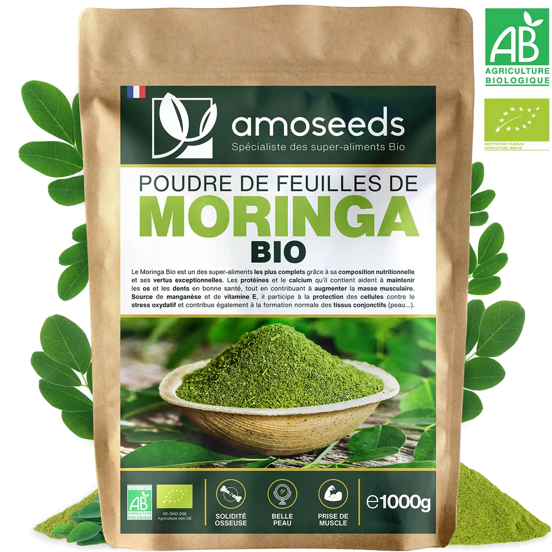 Moringa Poudre Bio amoseeds specialiste des super aliments bio