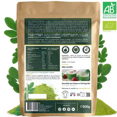 Moringa 500g Bio - amoseeds specialiste des super aliments bio