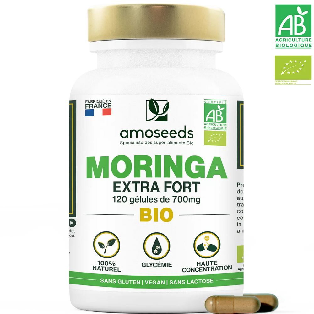 Moringa gélules Bio - amoseeds specialiste des super aliments bio