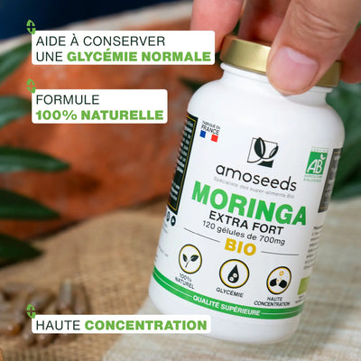 Bienfaits Moringa gélules Bio - amoseeds specialiste des super aliments bio