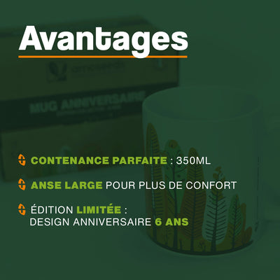 Mug anniversaire 6 ans Amoseeds