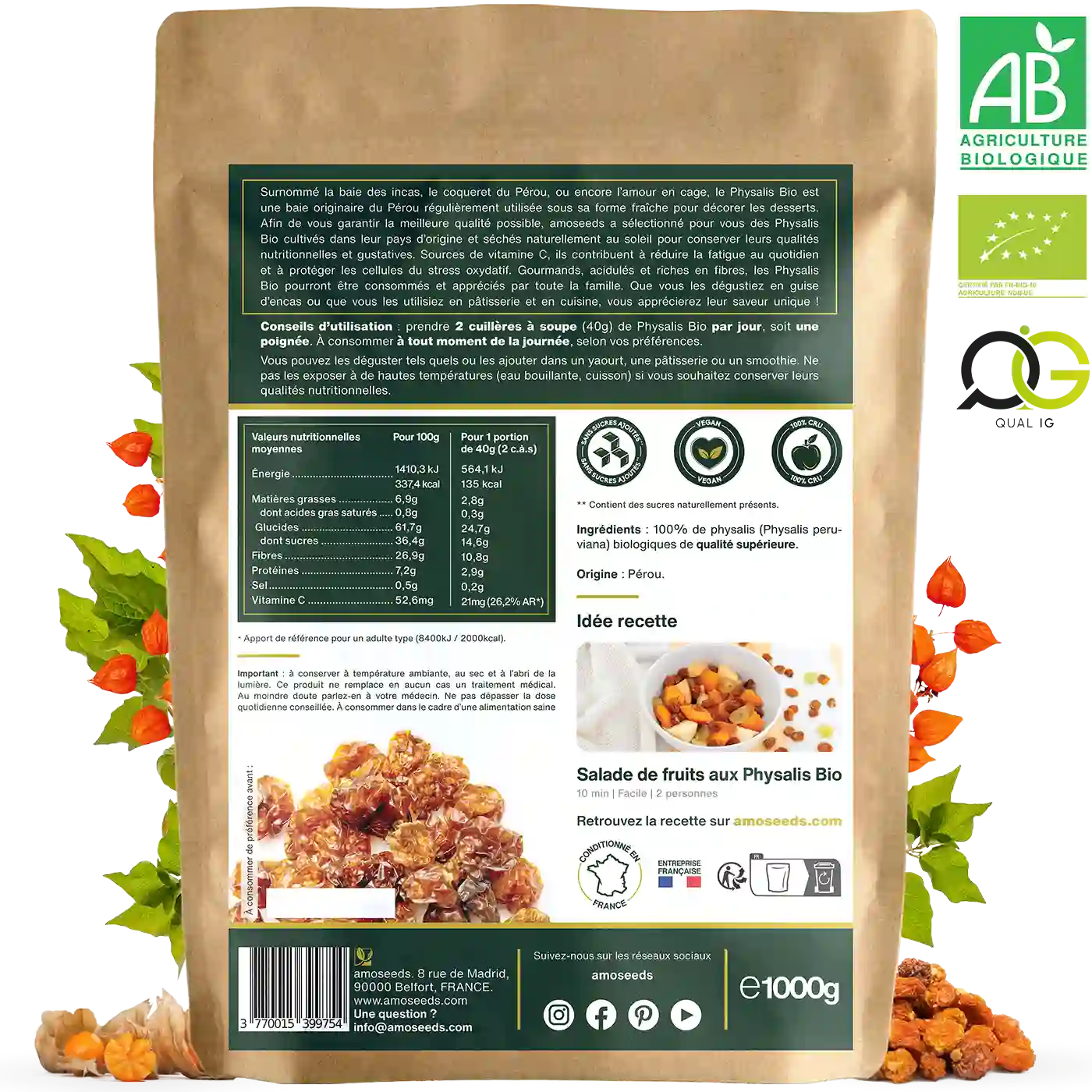 Physalis Bio 1kg - amoseeds specialiste des super aliments bio