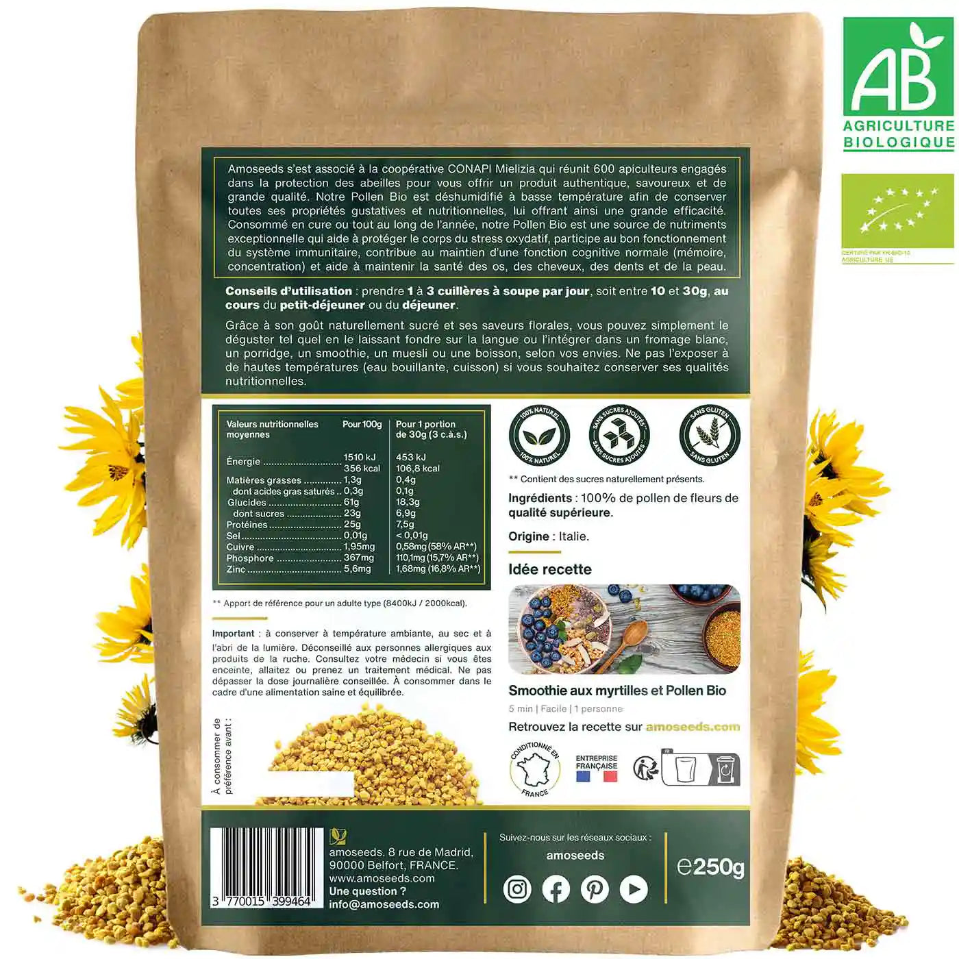 Pollen Bio - amoseeds specialiste des super aliments bio