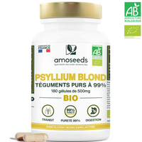 Psyllium Blond Bio gelules amoseeds specialiste des super aliments bio