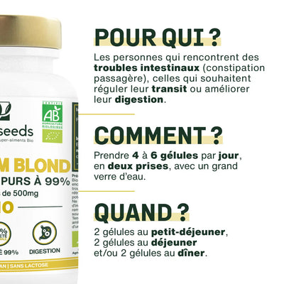 Utilisation Psyllium gélules Bio - amoseeds specialiste des super aliments bio