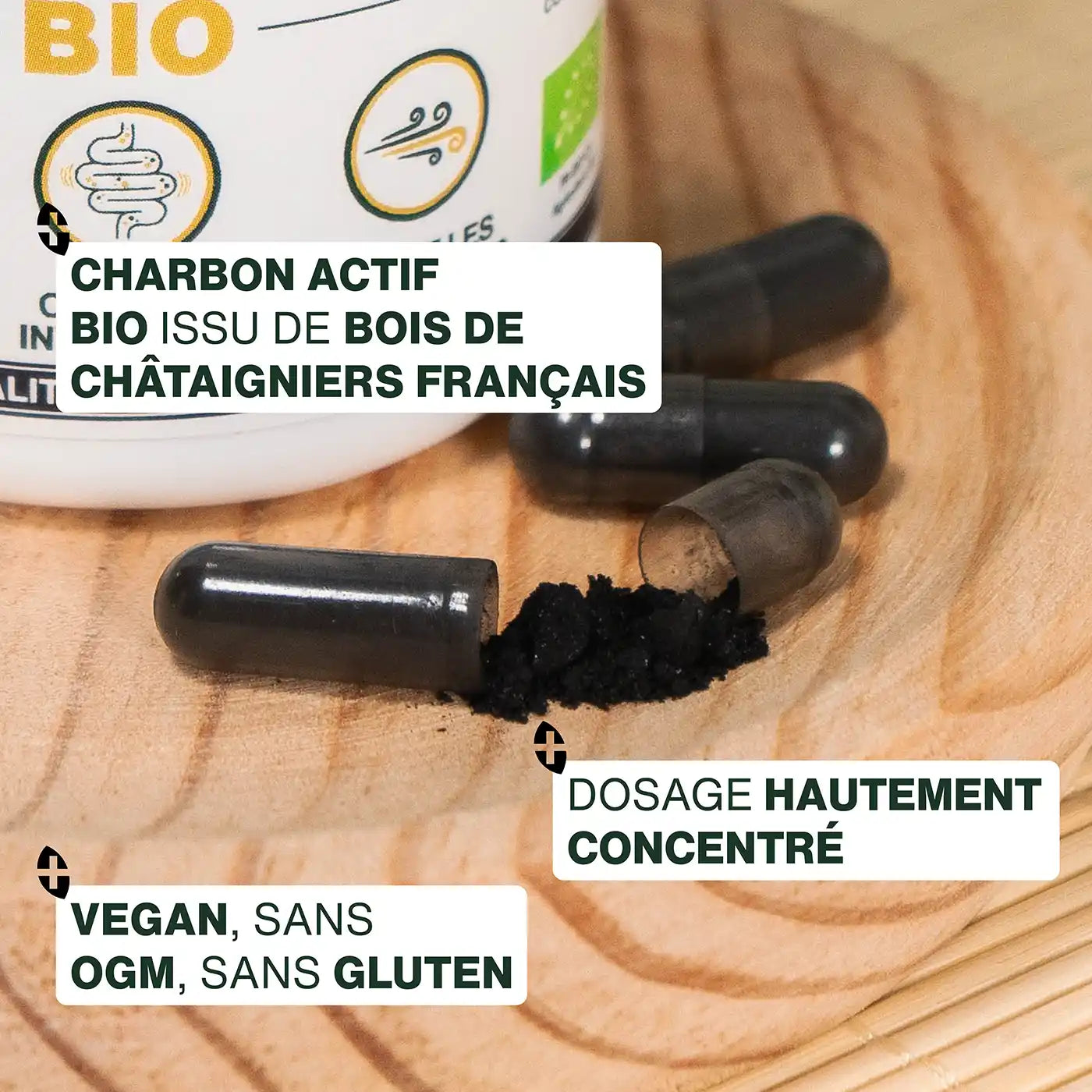 Charbon actif vegetal bio gelules  amoseeds specialiste des super aliments bio