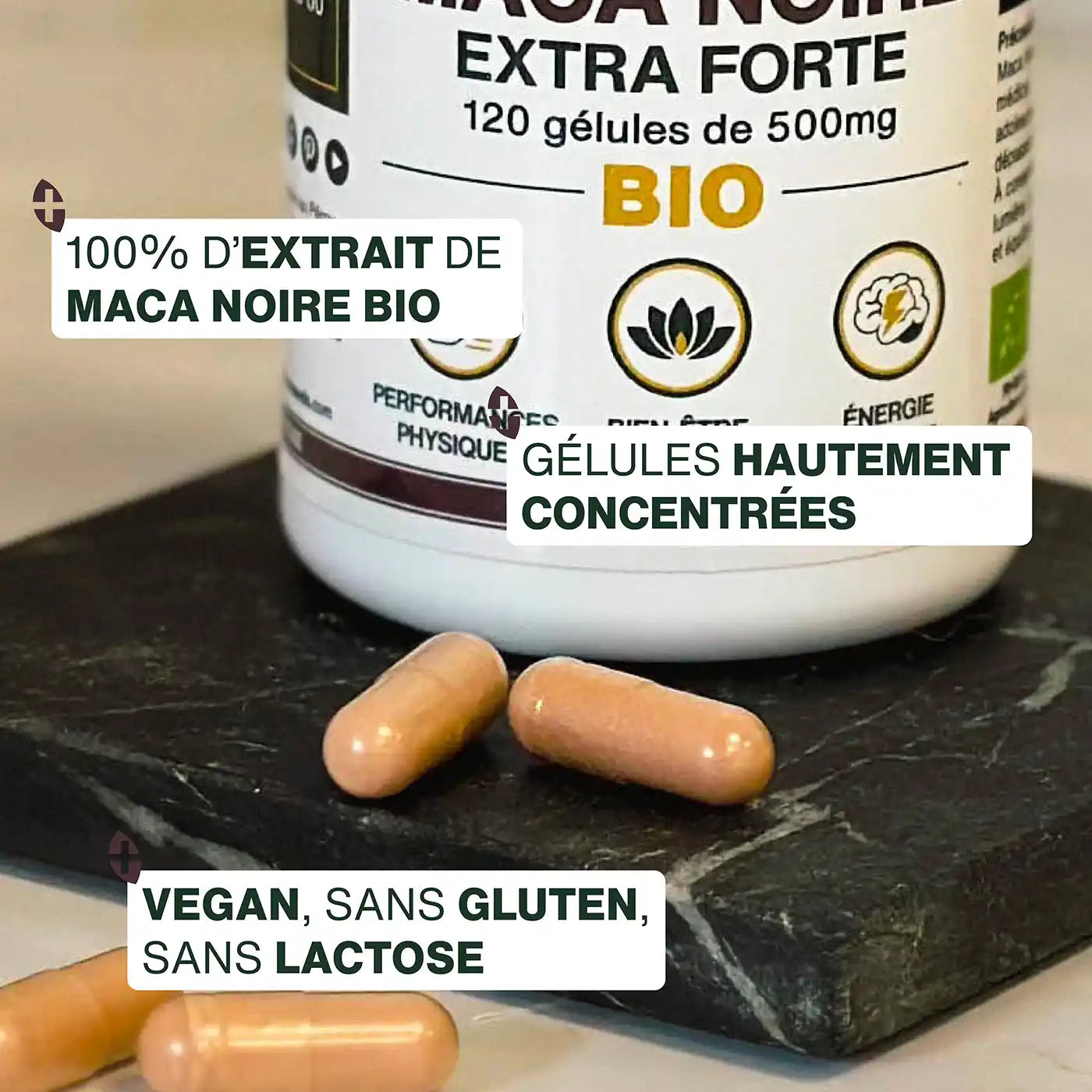 Maca Noire Bio gelules amoseeds specialiste des super aliments bio,