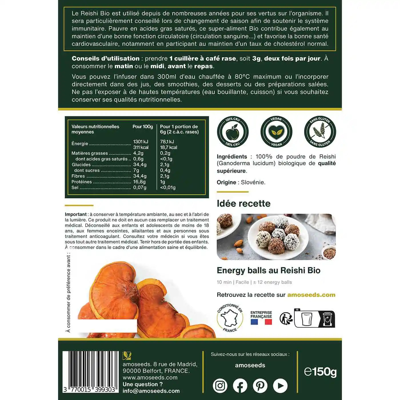 Reishi Bio - amoseeds specialiste des super aliments bio