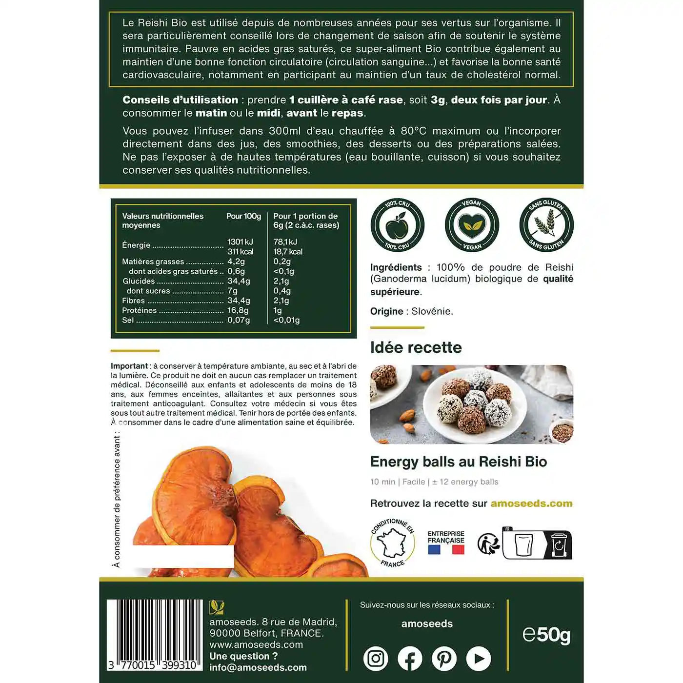 Reishi Bio - amoseeds specialiste des super aliments bio