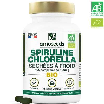 Spiruline Chlorella Bio - amoseeds specialiste des super aliments bio