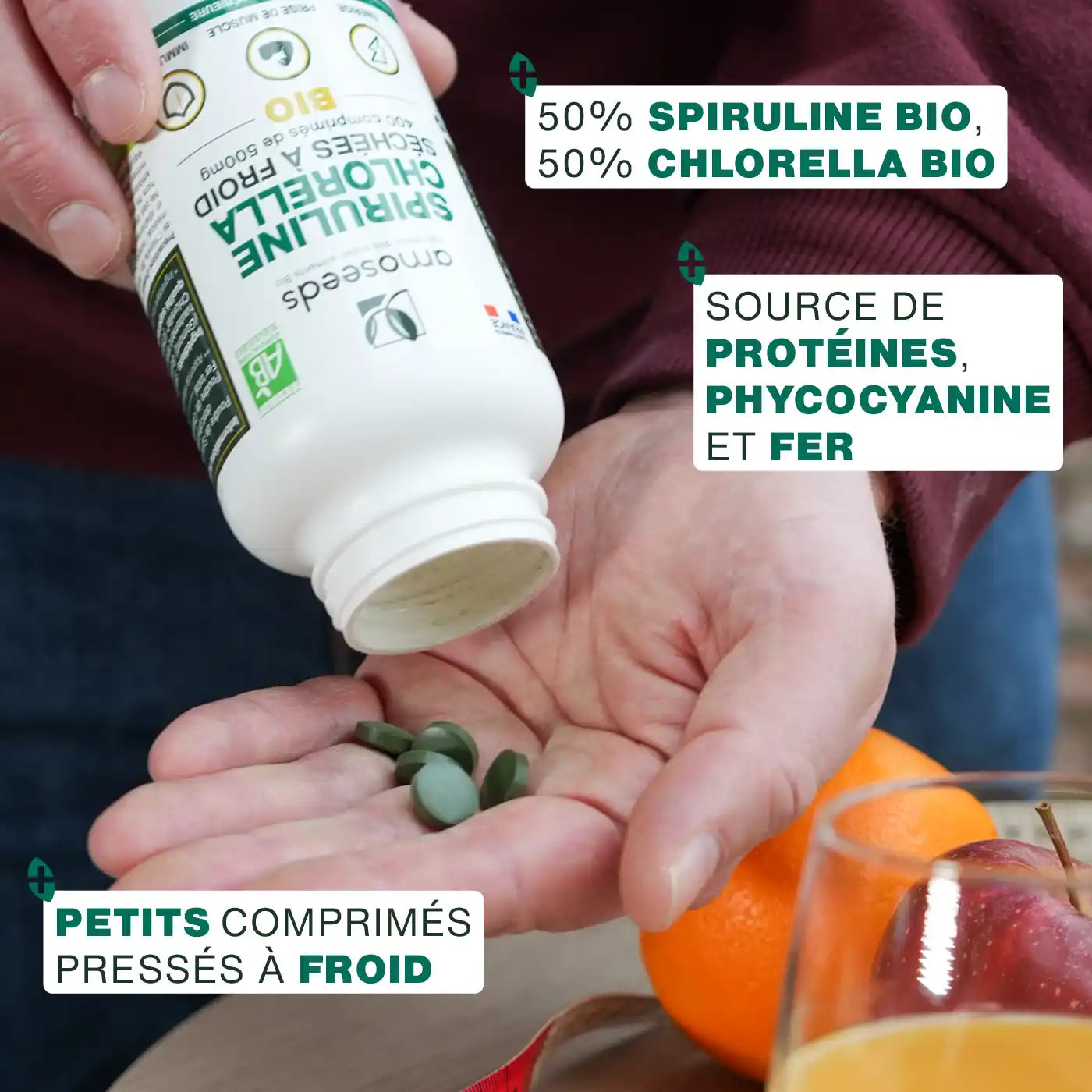 Qualite Spiruline Chlorella Bio - amoseeds specialiste des super aliments bio