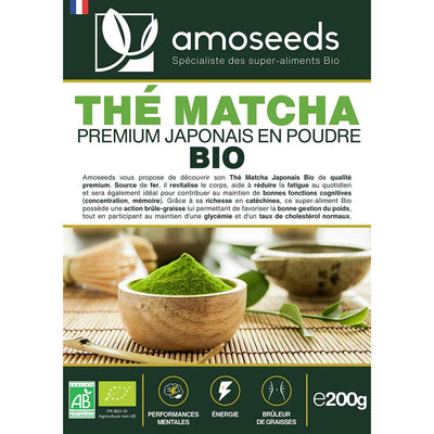 The Matcha Japonais Bio 200G amoseeds specialiste des super aliments Bio