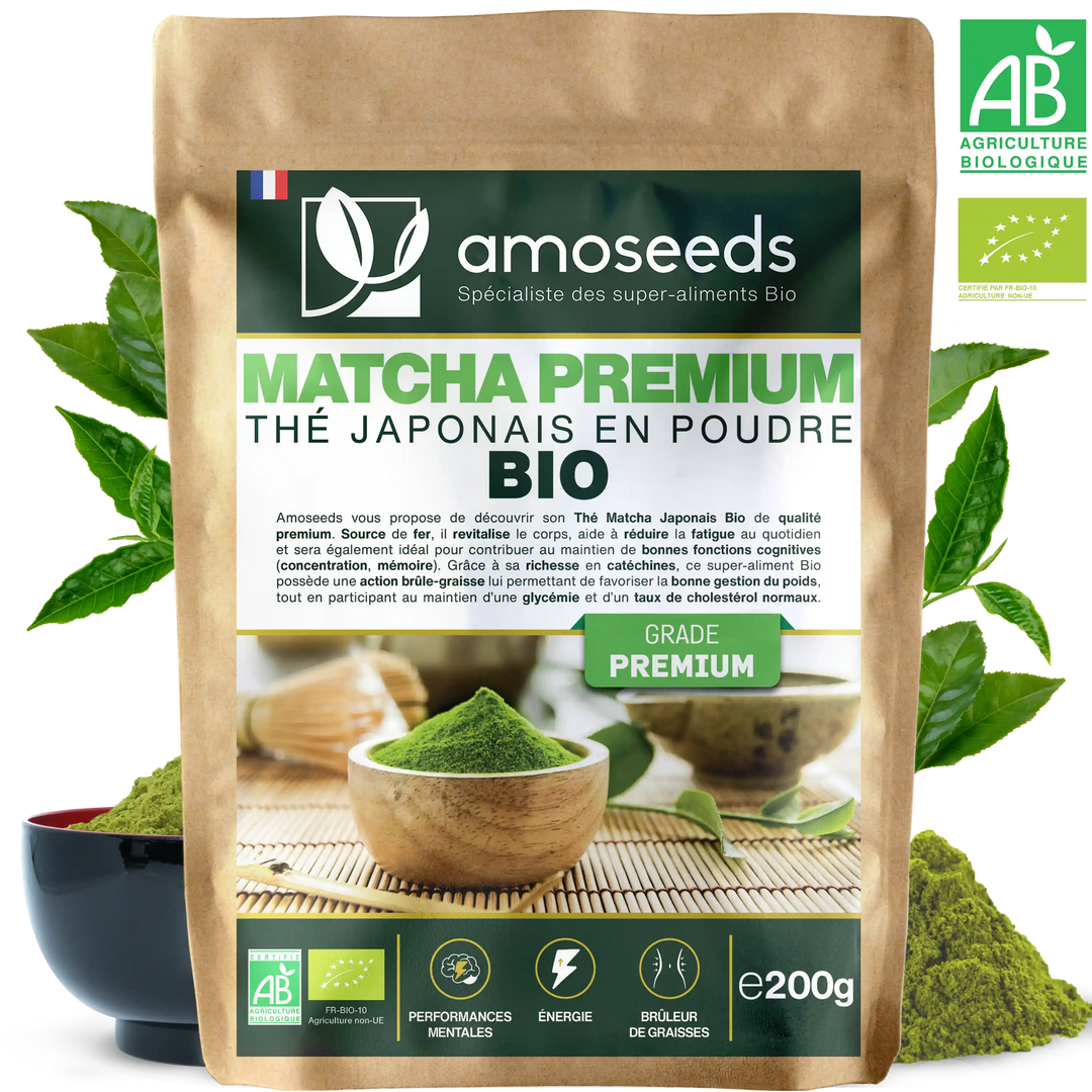 The Matcha Japonais Bio 200G amoseeds specialiste des super aliments Bio