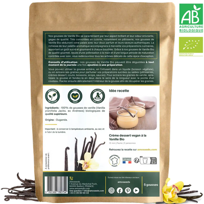 Vanille Bio 5 gousses amoseeds specialiste super aliments bio