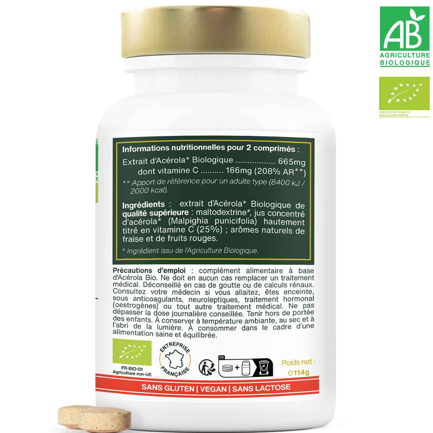 Acerola bio comprimes amoseeds specialiste des super aliments bio,