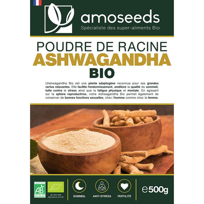 Ashwagandha en poudre bio amoseeds specialiste des super aliments Bio