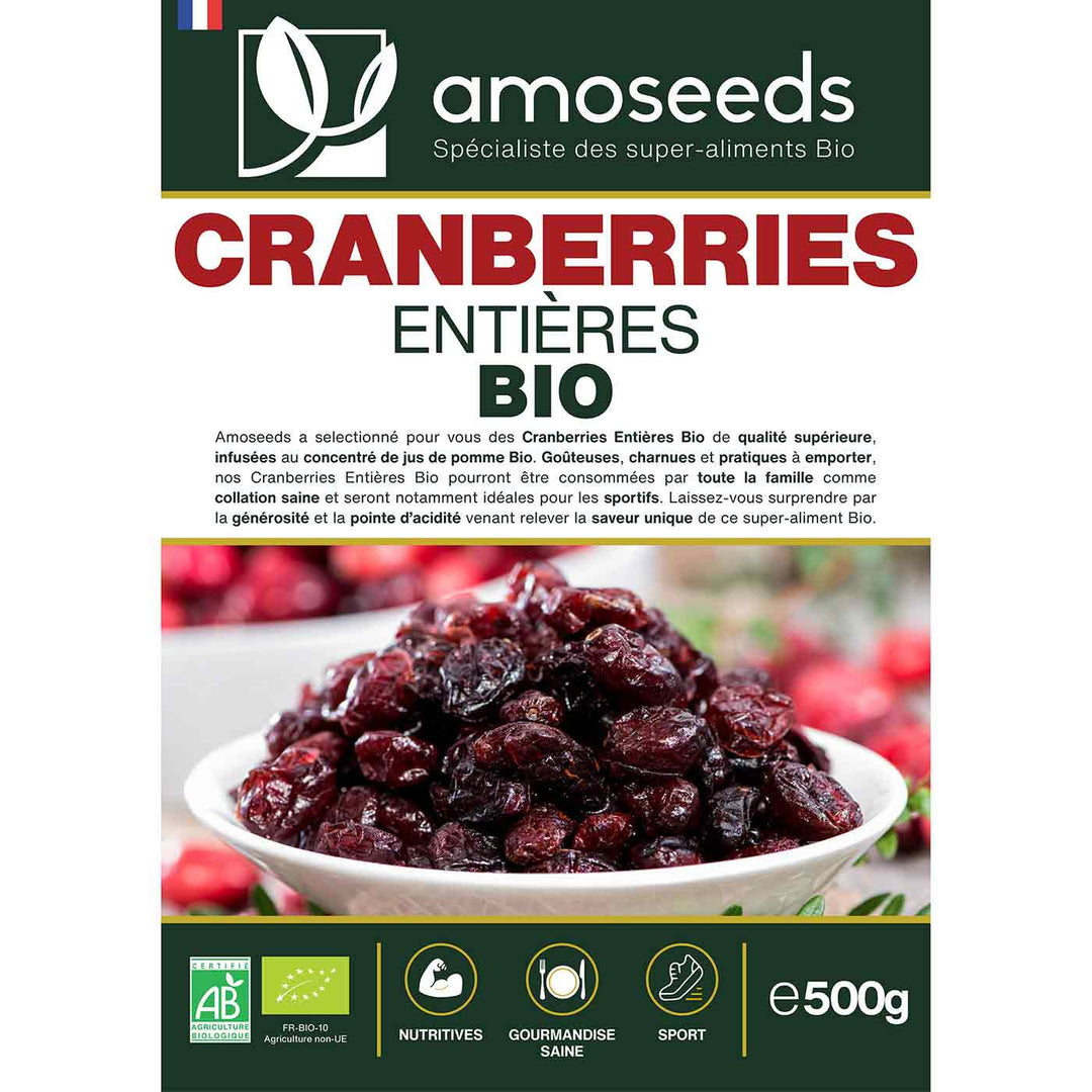 Cranberries séchées bio 500g - Nutri Naturel