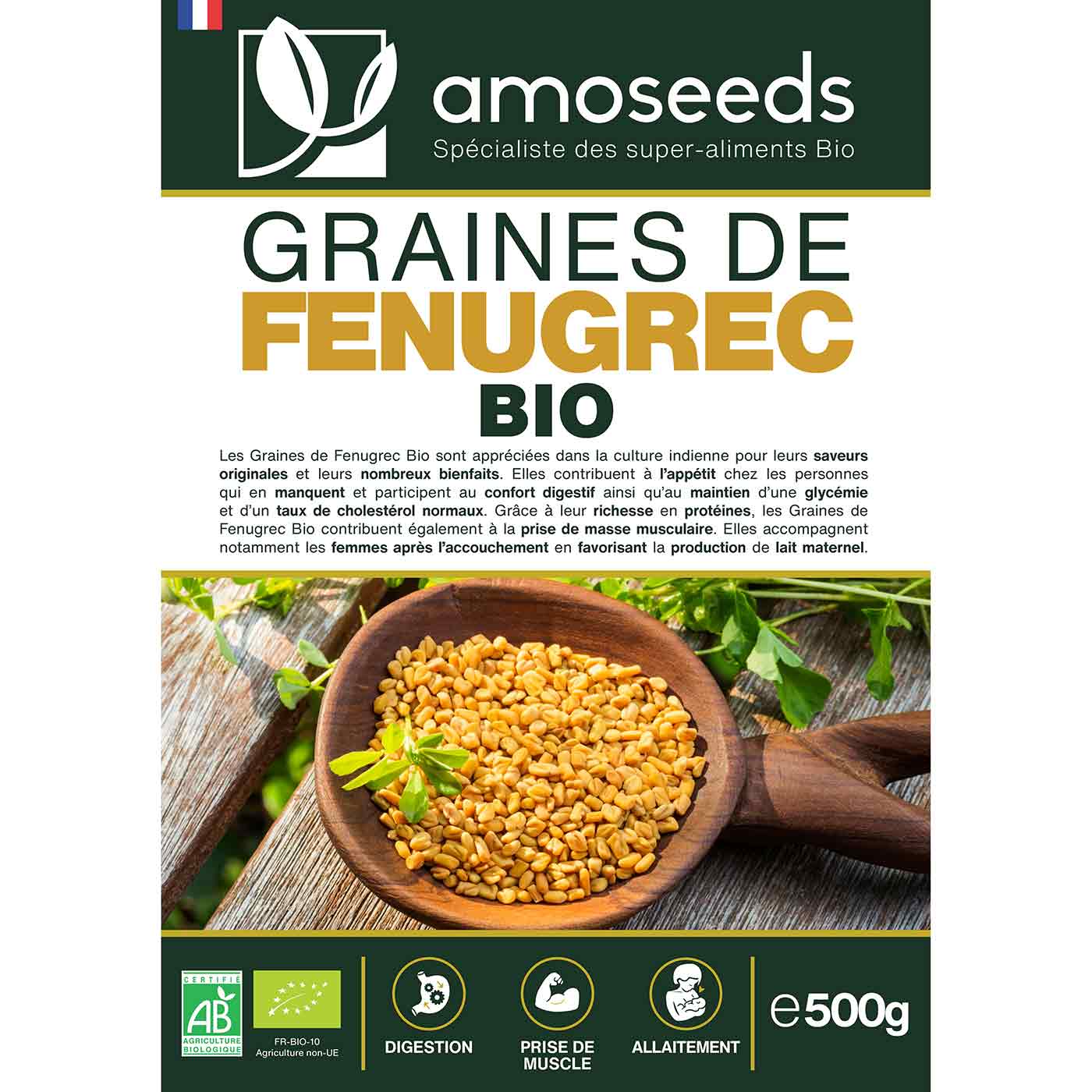 Graines de fenugrec bio amoseeds specialiste des super aliments Bio