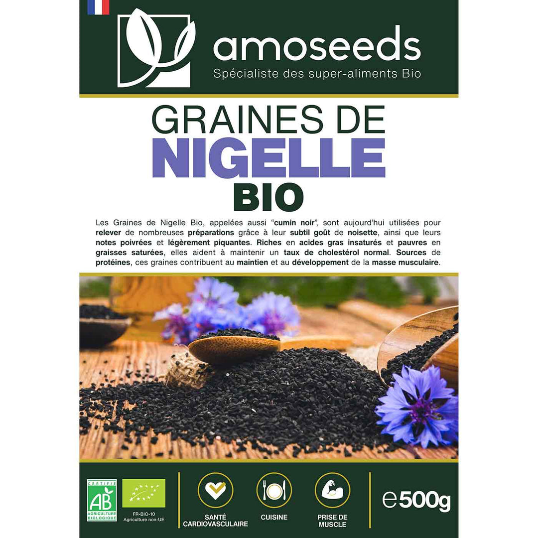 Graines de Nigelle Bio - 500 g - Nigella Sativa L.
