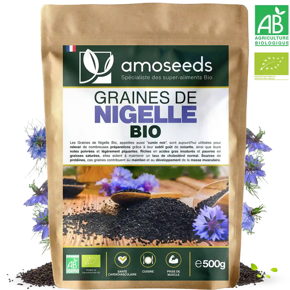 Graines de Nigelle Bio amoseeds specialiste des super aliments Bioa