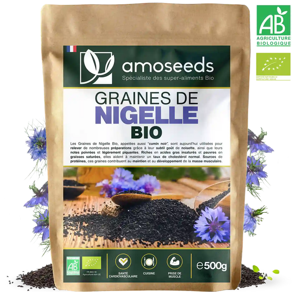 Graines de Nigelle Bio amoseeds specialiste des super aliments Bioa
