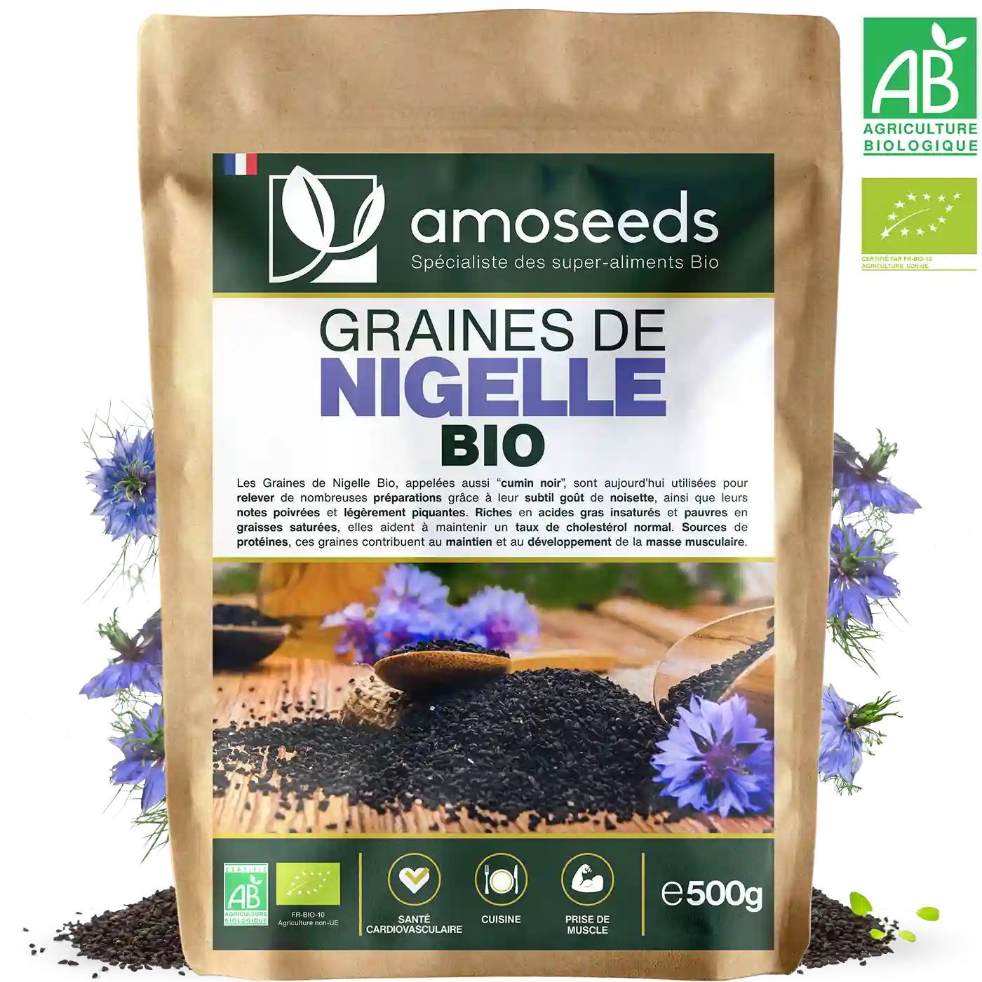 Graines de Nigelle Bio amoseeds specialiste des super aliments Bioa