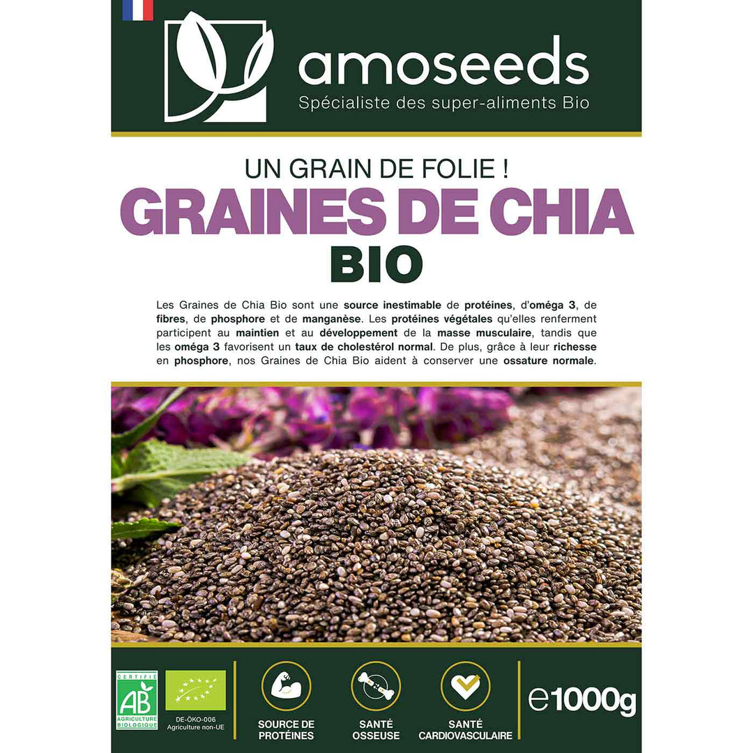 Graines de Chia Bio 1kg Qualité Supérieure